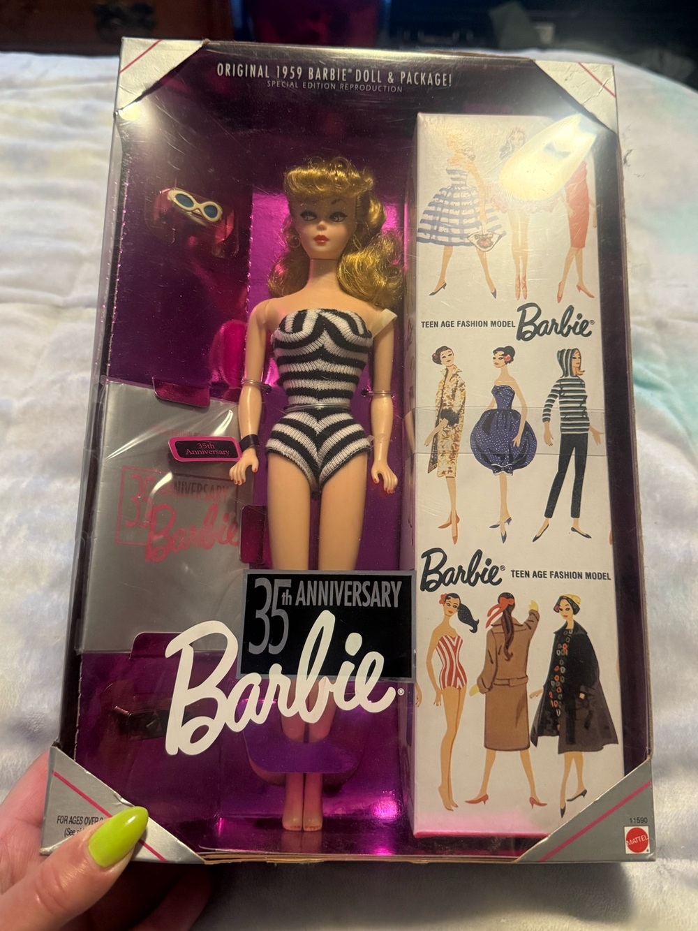 Barbie 35th Anniversary Black & White Striped Swimsuit Doll